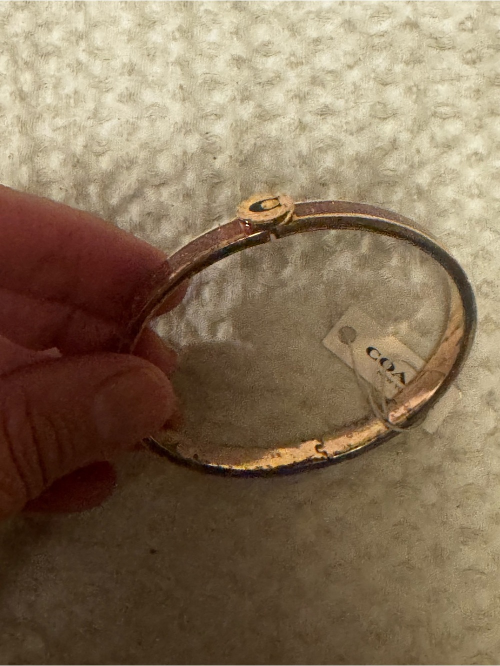 Coach Gold-Tone Pink Glitter C Initial Bangle Bracelet F39599 - Picture 13 of 15